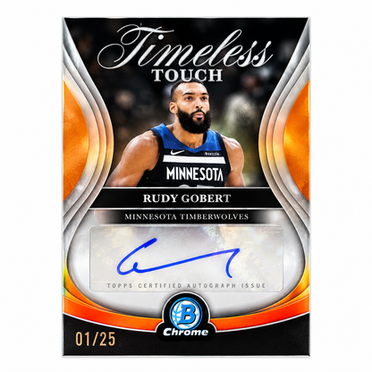 TOPPS - Carte Rudy Gobert Auto Orange /25 – Bowman 2025-26 – Minnesota Timberwolves
