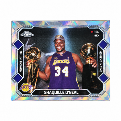 TOPPS - Chrome Carte Shaquille O’Neal Refractor – Moment in Time MT-22 – Los Angeles Lakers