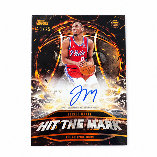TOPPS - Carte Tyrese Maxey Auto /25 – Hit The Mark – Philadelphia 76ers – 2025-26
