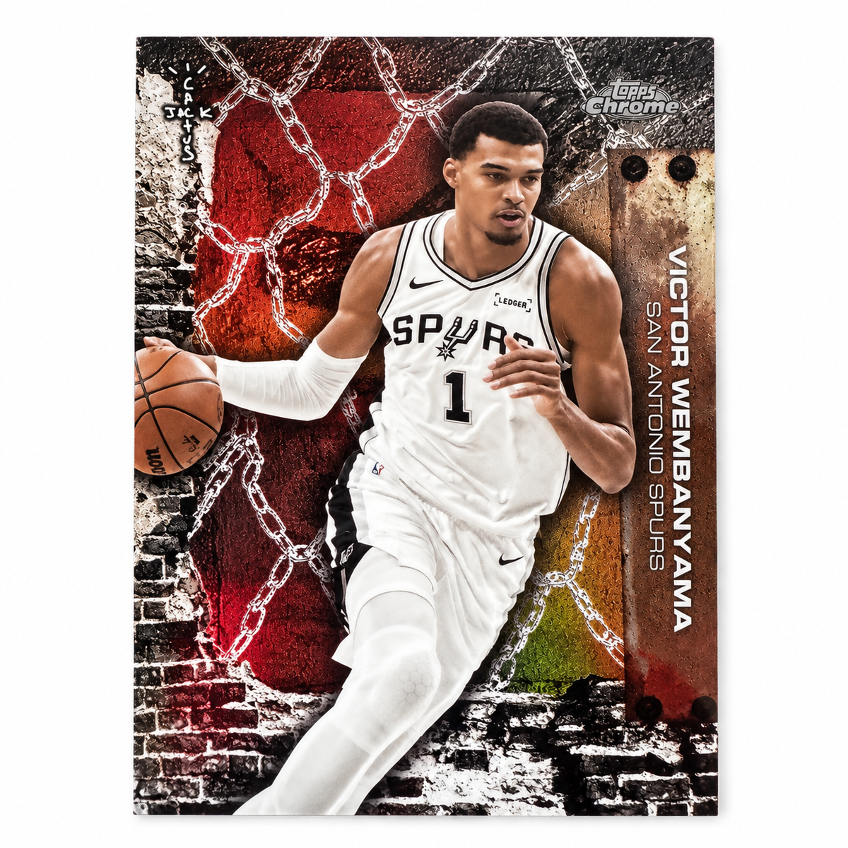 TOPPS – Carte Victor Wembanyama Refractor #59 – Cactus Jack 2025-26 – San Antonio Spurs