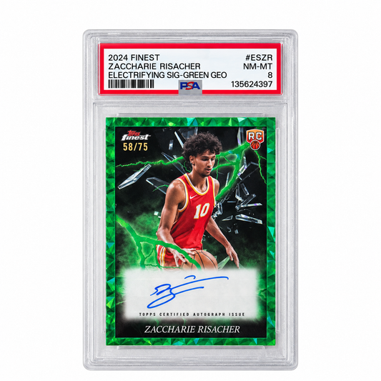 TOPPS - Autographe Zack Risacher RC PSA 8 /75 – Finest Green