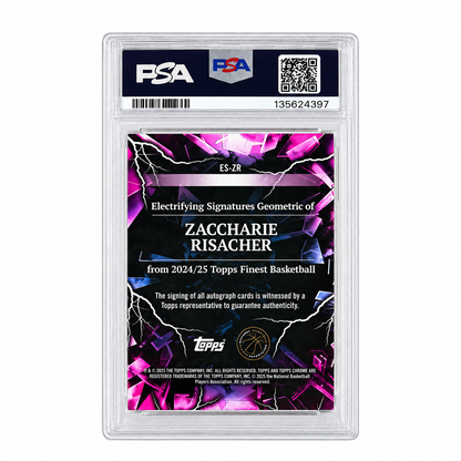 TOPPS - Autographe Zack Risacher RC PSA 8 /75 – Finest Green