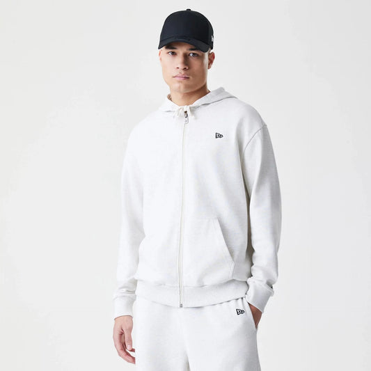 NEW ERA – Sweat à Capuche Zippé Oversize Premium Gris Clair – Réf. 60752360