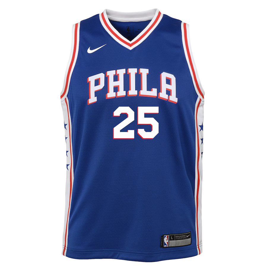 Nike - Maillot Enfant Ben Simmons Philadelphia 76ers - Swingman Icon Edition - Bleu Royal