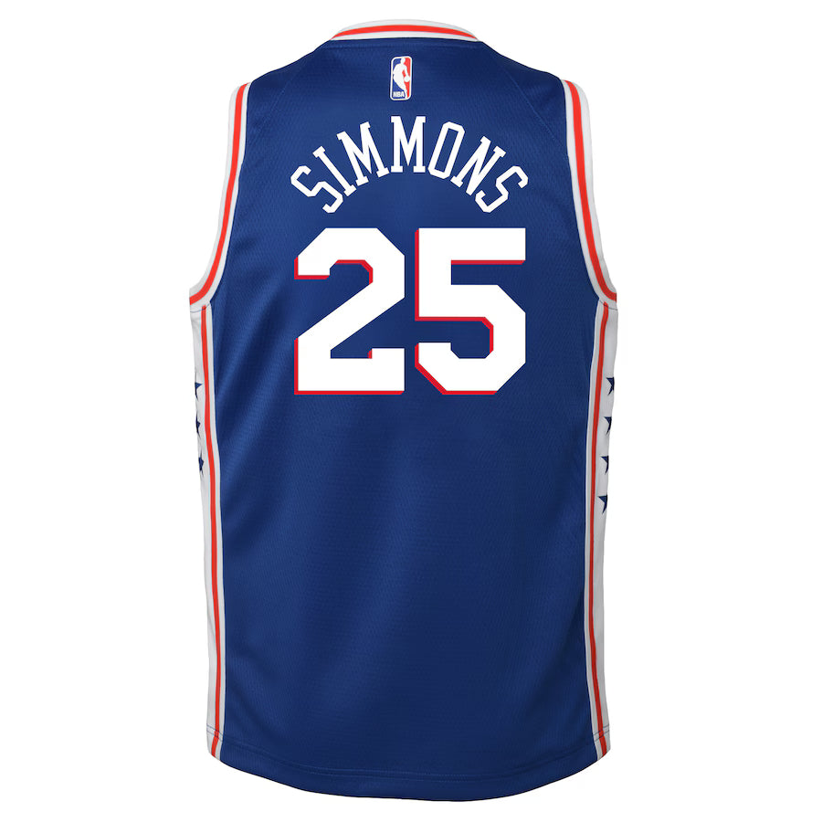 Nike - Maillot Enfant Ben Simmons Philadelphia 76ers - Swingman Icon Edition - Bleu Royal