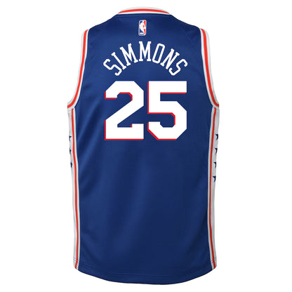 Nike - Maillot Enfant Ben Simmons Philadelphia 76ers - Swingman Icon Edition - Bleu Royal